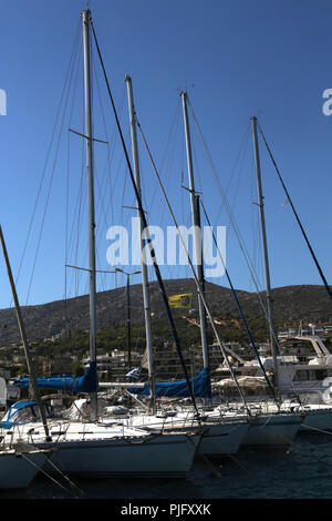 Lavrio Port Attica Grecia Yachts Foto Stock