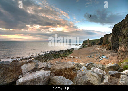 Spiaggia di chimica sul patrimonio di Durham Costa, Seaham, County Durham, Regno Unito Foto Stock