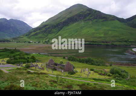 Kintail, St Dubhthac la Chiesa, Clachan Duich sepoltura. John O' semole (Duncansby head) in terre fine. da estremità a estremità trail. Cape Wrath trail. La Scozia. Foto Stock