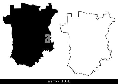 Cecenia (Russia, soggetti della Federazione Russa, Repubbliche di Russia) mappa illustrazione vettoriale, scribble sketch Repubblica Cecena mappa Illustrazione Vettoriale