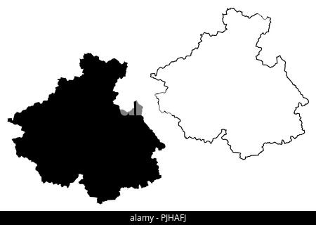 Repubblica di Altai (Russia, soggetti della Federazione Russa, Repubbliche di Russia) mappa illustrazione vettoriale, scribble schizzo Altai Repubblica mappa Illustrazione Vettoriale