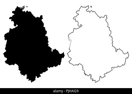 Umbria (regione autonoma dell'Italia) mappa illustrazione vettoriale, scribble sketch Umbria mappa Illustrazione Vettoriale