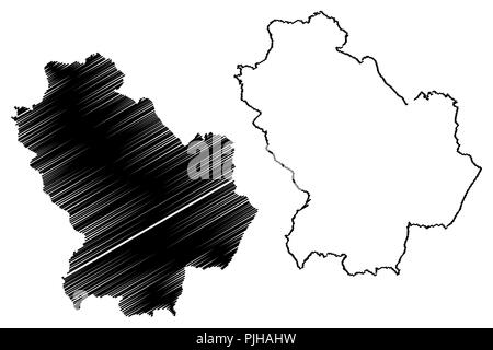 Basilicata (regione autonoma dell'Italia) mappa illustrazione vettoriale, scribble schizzo Basilicata mappa Illustrazione Vettoriale