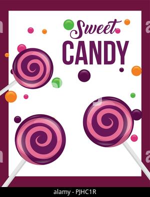 Dolce candy card Illustrazione Vettoriale
