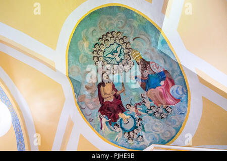 Dettaglio dell'interno della chiesa di San Fracisco Acatepec (ca. 1730), Puebla, Messico Foto Stock