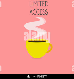 Conceptual la scrittura a mano che mostra un accesso limitato. Business photo testo avente accesso limitato ad un abbastanza piccolo numero di punti. Foto Stock