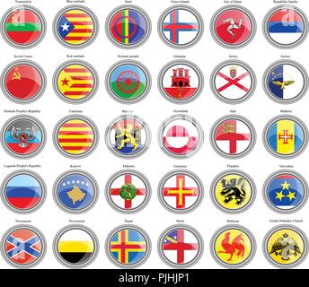 Set di icone. Bandiere dell'Europa. Illustrazione Vettoriale