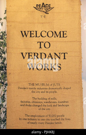 Verdant Works, un mulino restaurato che mostra le fasi di locale 19th del XX secolo la produzione di iuta, una grande industria a Dundee, su Tayside, Scotland, Regno Unito Foto Stock