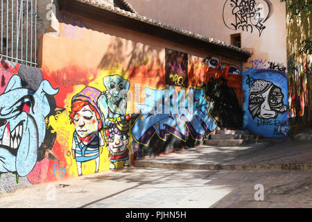 Plaka Atene Grecia Street scene Graffiti Street Art Foto Stock