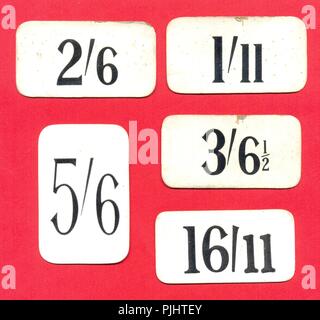 Pre prezzo decimale biglietti per display shop Foto Stock