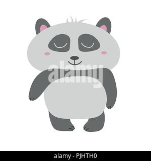 Simpatico Orso Panda illustrazione vettoriale. Vettore di animale. disegnati a mano panda Illustrazione Vettoriale