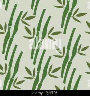 Modello senza cuciture con piante tropicali bambù e foglie . Natura del vettore Illustrazione Vettoriale