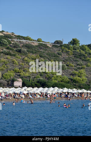 Spiaggia di cape Sounio in Attica, Grecia Foto Stock