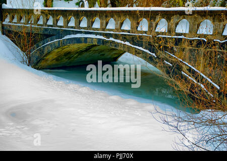 Cascate Multnomah, Columbia River Hwy Bridge presso il Lodge Foto Stock