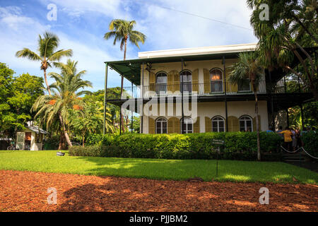 Key West, Florida, Stati Uniti d'America - 1 Settembre 2018: Ernest Hemingway House di Key West, Florida. Per uso editoriale. Foto Stock