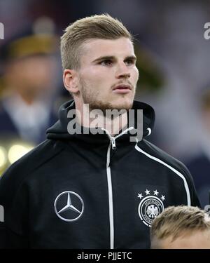 Monaco di Baviera, Deutschland. 06 Sep, 2018. firo: 06.09.2018 football, calcio, squadra nazionale, Germania, UEFA, nazioni League, DIVISIONE UN, lega a, GER, Germania - Francoforte, Francia Timo Werner, Germania, GER, mezza figura, squadra nazionale, nati, DFB, Portrair | Utilizzo di credito in tutto il mondo: dpa/Alamy Live News Foto Stock