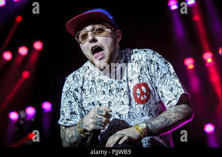 Toronto, Ontario, Canada. 29 Luglio, 2012. Rapper americano MAC MILLER sul palco a Molson anfiteatro canadese di Toronto il tour 2012. Credito: Igor Vidyashev/ZUMAPRESS.com/Alamy Live News Foto Stock