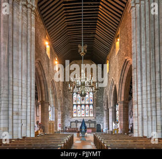 Interno del Cartmel Priory chiesa, Cartmel, Cumbria, England, Regno Unito Foto Stock