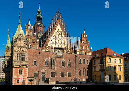 Polonia Wroclaw, città vecchia, Rynek, Vecchio Municipio, Stary Ratusz Foto Stock