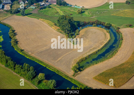 Meandro abbandonato della Lippe, metà cuore, Lippe maeander, Lippe prati, siepi, riserva naturale, Waltrop, la zona della Ruhr, Nord Reno-Westfalia, Germania Foto Stock