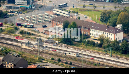 Vista aerea, Wesel stazione, Wesel, Basso Reno, Nord Reno-Westfalia, Germania Foto Stock