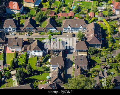 Vista aerea, Duisburg-Rheinhausen Margarethe insediamento, insediamento storico, apparteneva a Friedrich Alfred Krupp acciaierie, Duisburg, la zona della Ruhr, Nord Reno-Westfalia, Germania Foto Stock