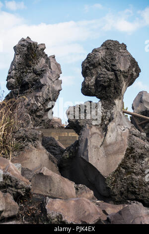 Paesaggio vulcanico di Kagoshima in Giappone Foto Stock