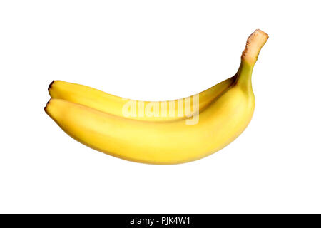 Due banane isolati su sfondo bianco. Foto ad alta risoluzione. Foto Stock