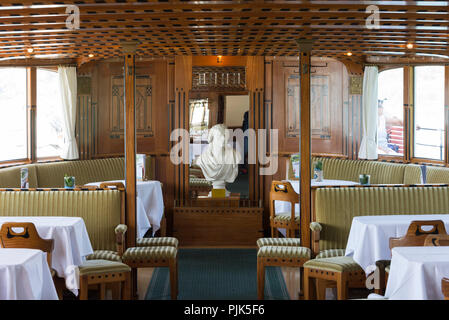 Giro sul battello a vapore sul Lago di Lucerna, il cantone di Lucerna, Svizzera Foto Stock