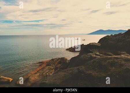 Golden ora a Kande Beach, il Lago Malawi,Malawi Foto Stock