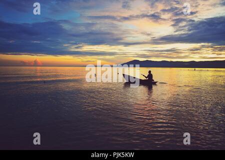 Golden ora a Kande Beach, il Lago Malawi,Malawi Foto Stock
