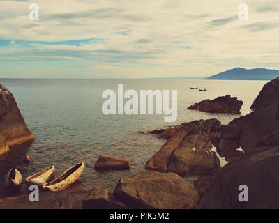 Golden ora a Kande Beach, il Lago Malawi,Malawi Foto Stock