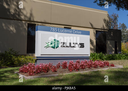 Zultys, segno sulla unità di Lucerna, Sunnyvale, California Foto Stock