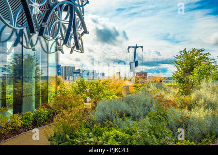 Il giardino segreto al settimo piano della biblioteca di Birmingham è un gioiello inaspettato. Foto Stock