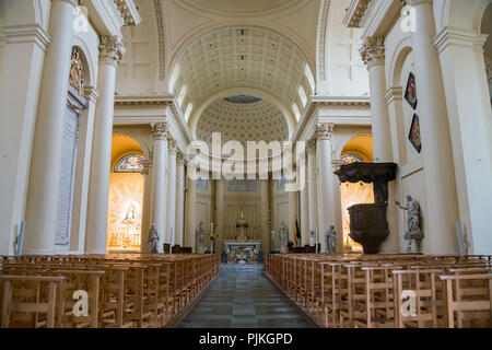 Bruxelles, 29 APR: vista dell'interno del Saint Jacques-sur-Coudenberg chiesa il Apr 29, 2018 a Bruxelles, in Belgio Foto Stock