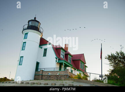 La mattina presto foto del punto Betsie faro il 30 agosto 2018 a Francoforte Michigan STATI UNITI Foto Stock