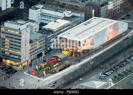 DFB museo del calcio Dortmund di notte, museo del calcio, Dortmund, la zona della Ruhr, Nord Reno-Westfalia, Germania Foto Stock