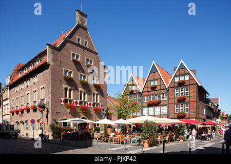 Ristorante Kleiner e Großer Kiepenkerl sul Spiekerhof, Münster in Westfalen, Nord Reno-Westfalia, Germania Foto Stock