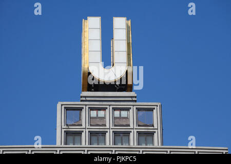 Dortmunder U, U-Tower, ex birrificio Union, centro di arte e cultura, Dortmund, la zona della Ruhr, Renania settentrionale-Vestfalia, Germania, Europa Foto Stock