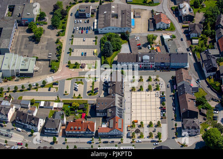 Wilkeplatz, la piazza del mercato, Belecke, Warstein, Sauerland, Nord Reno-Westfalia, Germania Foto Stock