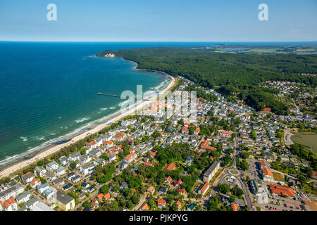 Spiaggia, coste, Spiaggia ceste, Binz, Mar Baltico, Meclemburgo-Pomerania, la Pomerania occidentale, Meclenburgo-Pomerania Occidentale, Germania Foto Stock