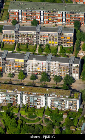 Top Class area residenziale, Innenhafen Hansegracht condomini e Speicherergracht in Duisburg Innenhafen di Duisburg, zona della Ruhr, Nord Reno-Westfalia, Germania Foto Stock