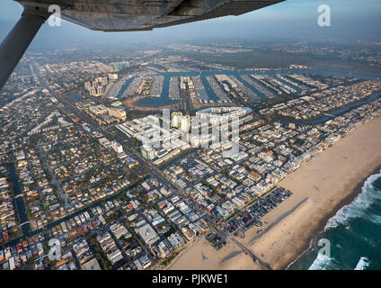 Pacifico, la spiaggia di Venezia, Spiaggia, Spiaggia di sabbia Marina Del Rey, Contea di Los Angeles, California, Stati Uniti d'America Foto Stock