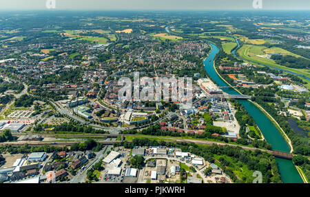 Dorsten con Westwall, Südwall, Westgraben, Südgraben e Ostgraben, circolare interna del centro città, Wesel-Datteln-Kanal, Dorsten, la zona della Ruhr, Nord Reno-Westfalia, Germania Foto Stock