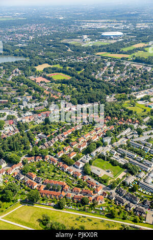 Insediamento Schüngelberg, minatori' insediamento della miniera di carbone di Hugo, THS, trust company, Gelsenkirchen, zona della Ruhr, Nord Reno-Westfalia, Germania Foto Stock