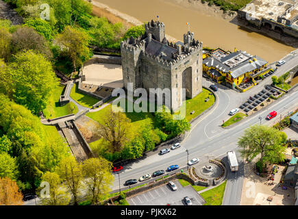 Il Castello di Bunratty, merli, County Clare, Clare, Irlanda, Europa Foto Stock