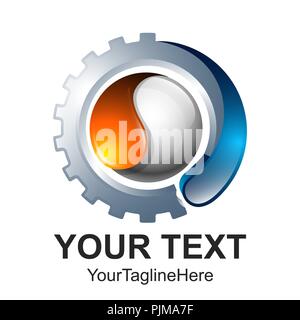 Vettore 3D astratto icone marcia macchina movimento e illustrazione del logo Illustrazione Vettoriale