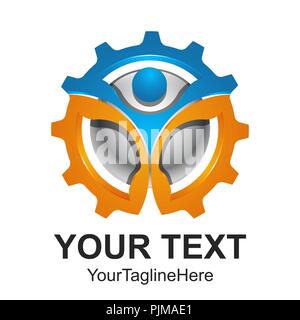 Vettore 3D astratto icone marcia macchina movimento e illustrazione del logo Illustrazione Vettoriale