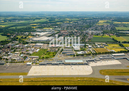 Aeroporto Dortmund, pista, aeroporto regionale, airfield, Dortmund, la zona della Ruhr, Nord Reno-Westfalia, Germania Foto Stock