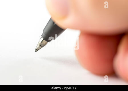 Macro shot di maschio la scrittura a mano. Foto Stock